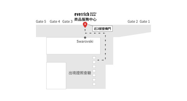 臺中國際機場出境大廳地圖