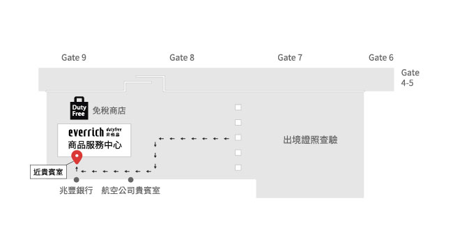 臺北松山機場出境大廳地圖