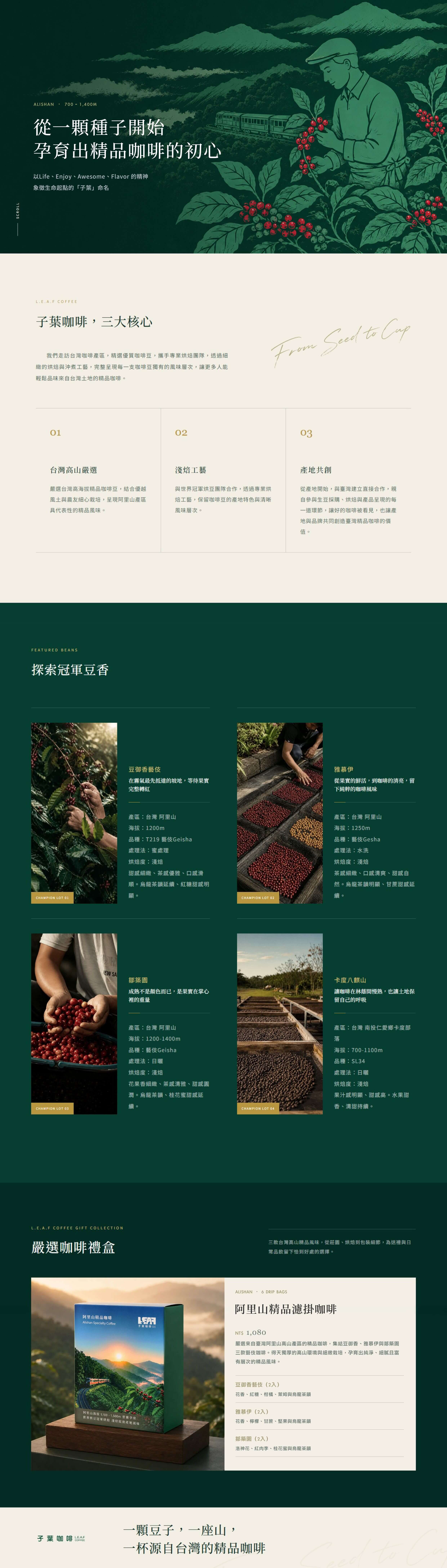 子葉咖啡｜阿里山精品濾掛咖啡禮盒