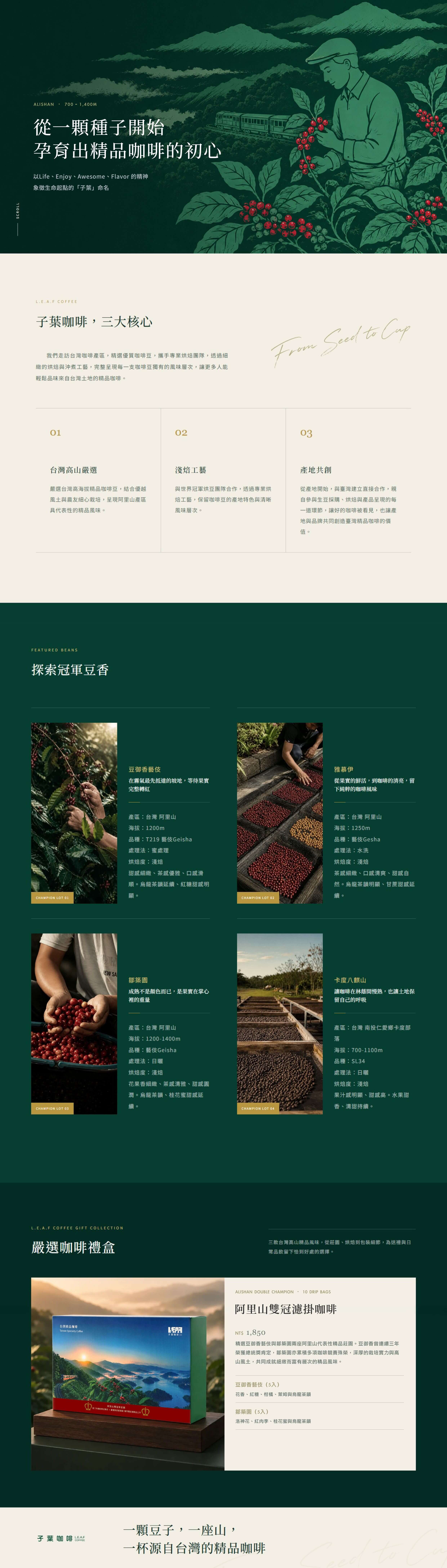 子葉咖啡|阿里山雙冠濾掛咖啡禮盒