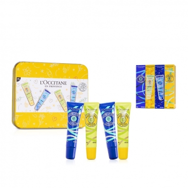 L'Occitane歐舒丹 《聖誕限定》潤唇膏鐵盒四支裝特惠組