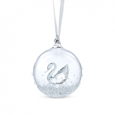 Swarovski施華洛世奇 Xmas天鵝水晶球吊飾