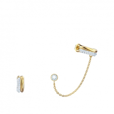 Swarovski施華洛世奇 Time 金耳環+耳夾