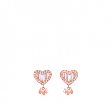 AGATHA璦嘉莎 Bling Heart 玫瑰金耳環