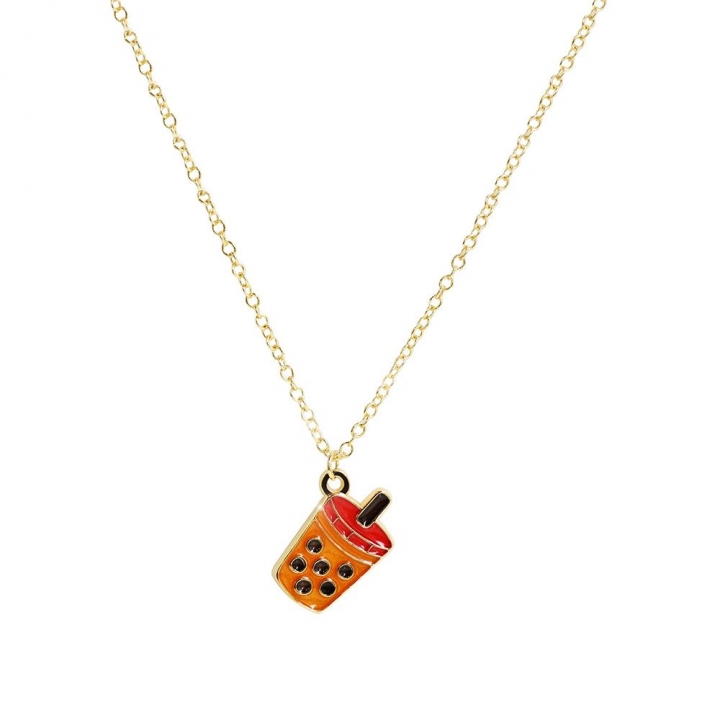 Bubble milk tea卡片項鍊 Card Necklace 台灣文化入色款｜珍珠奶茶