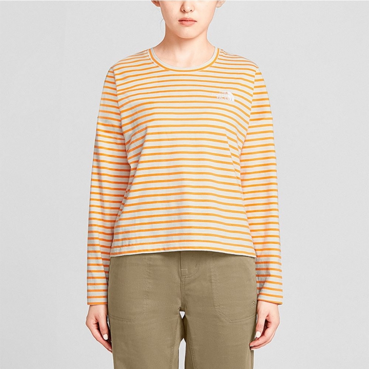 W L/S STRIPE TEECNY-L 長袖T恤