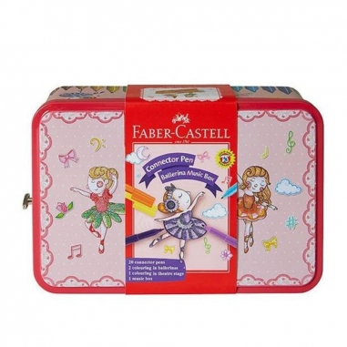 COLORING BALLERINA SET25 MUSICBOX德國 Faber Castell 輝柏|連接筆音樂盒彩色筆25色