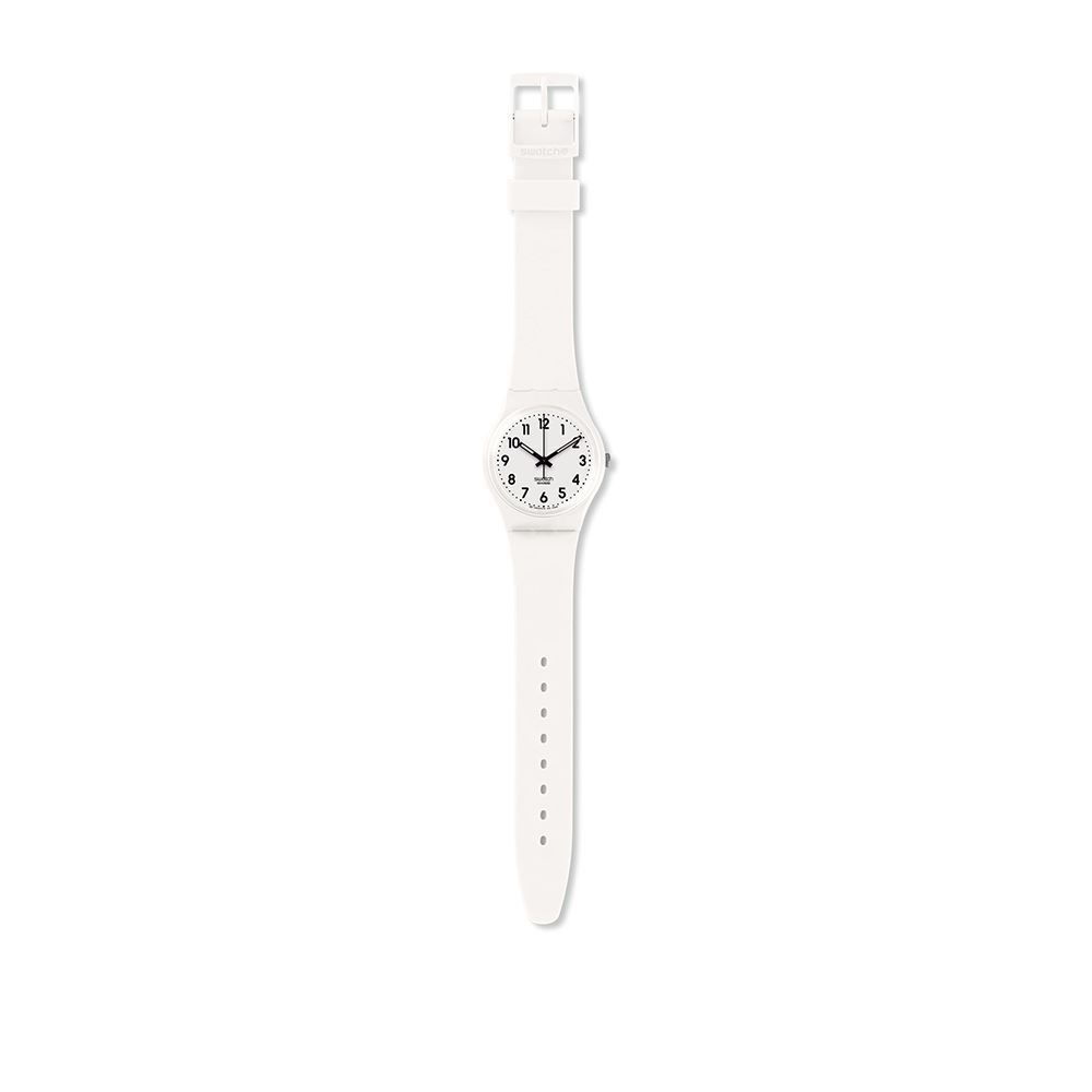 SWATCH 原創系列 JUST WHITE SOFT 矽膠女士手錶