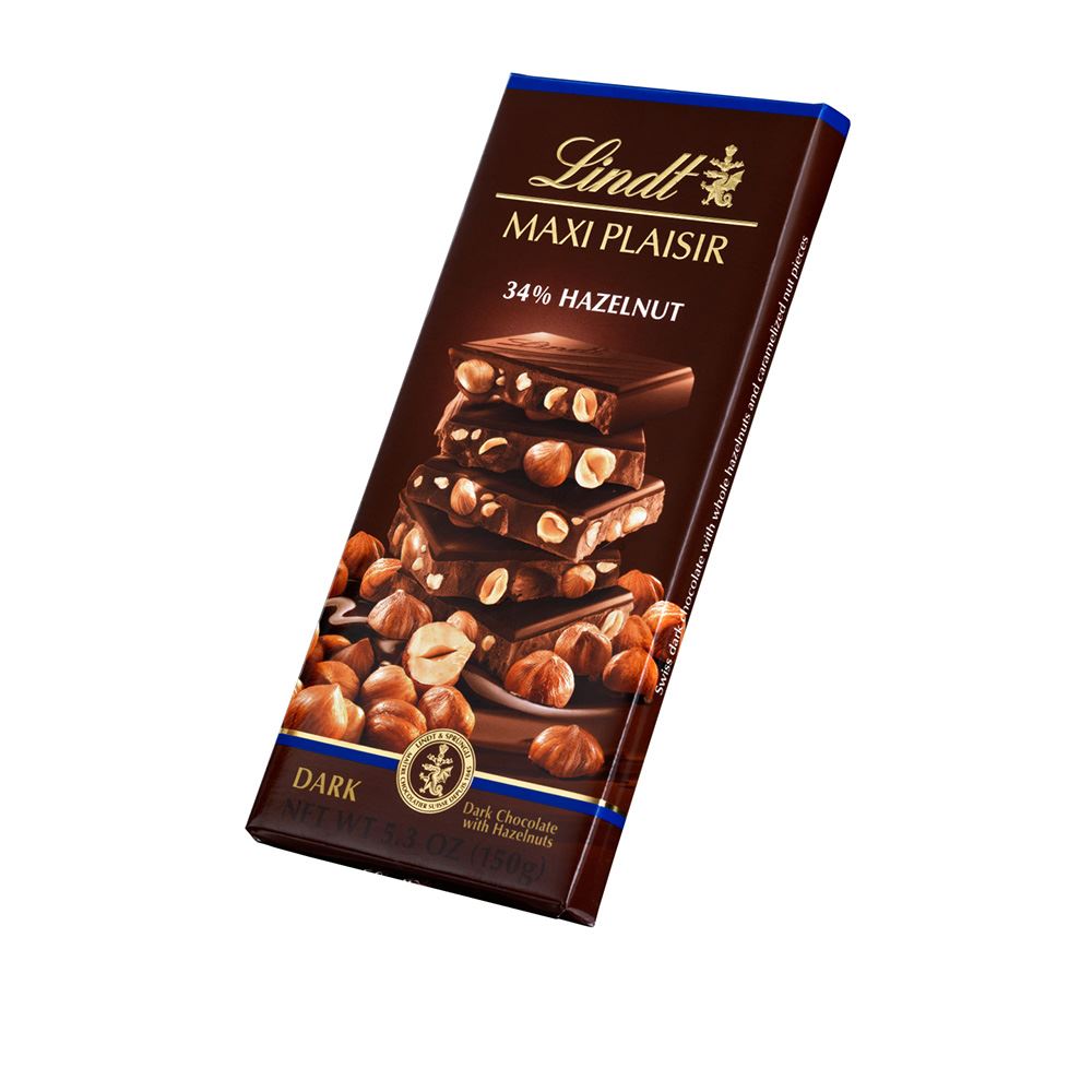 Lindt LINDT 瑞士蓮｜榛果黑巧克力磚