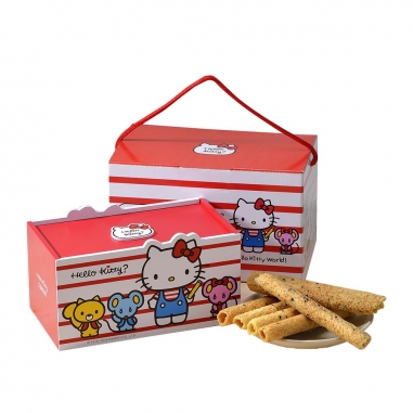 九利臻九利臻 Hello Kitty 芝麻蛋捲禮盒-經典條紋款