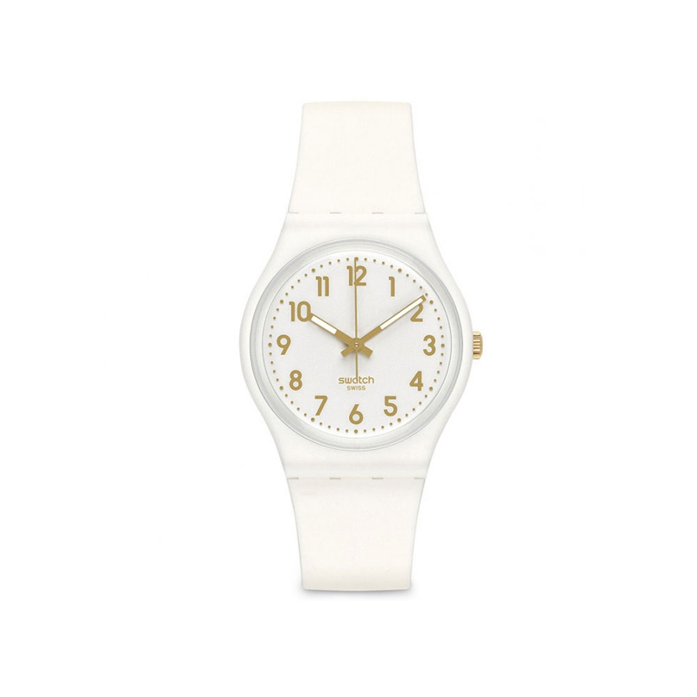 SWATCH 原創系列 WHITE BISHOP 淨白金尚手錶