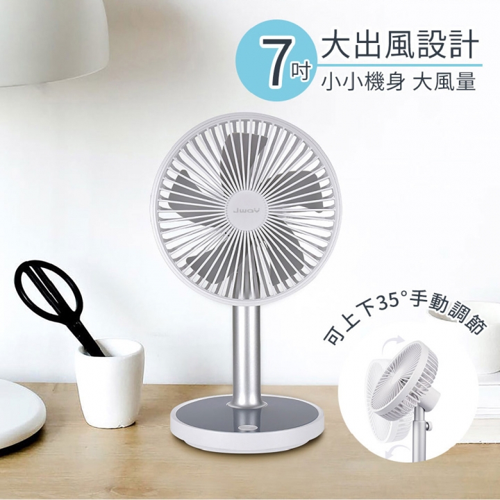  JWAY 7吋自然風USB長效桌立扇(多色可選)【廠商直寄】