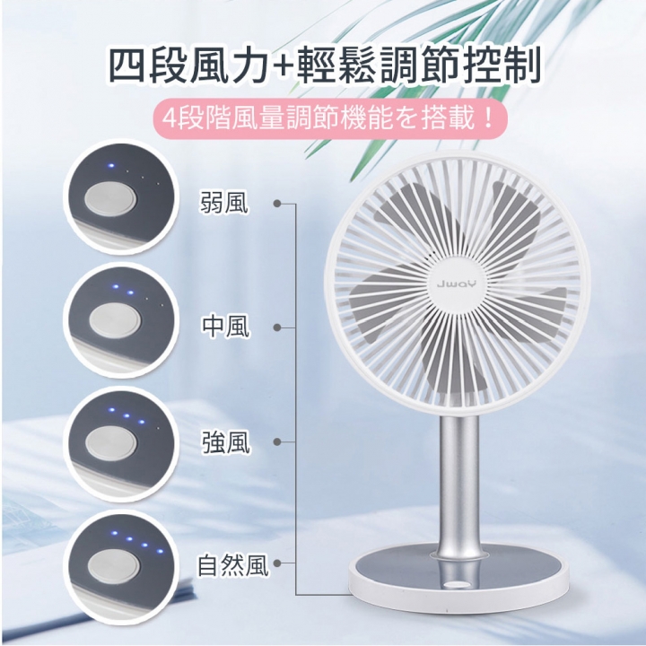  JWAY 7吋自然風USB長效桌立扇(多色可選)【廠商直寄】
