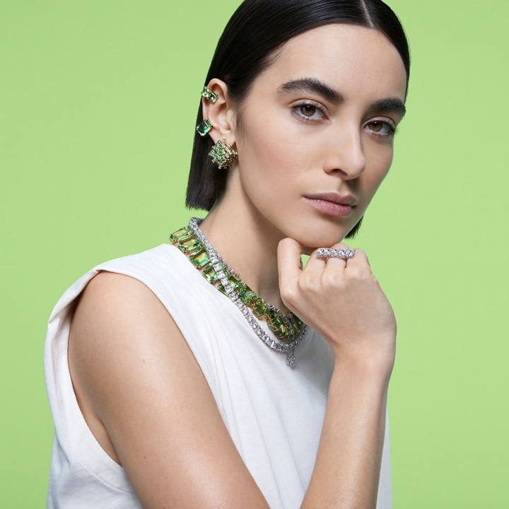 MILLENIA CLIP EARRING  SINGLE  GREEN  GOLD-TONE PLATEDMillenia 夾式耳環 單個