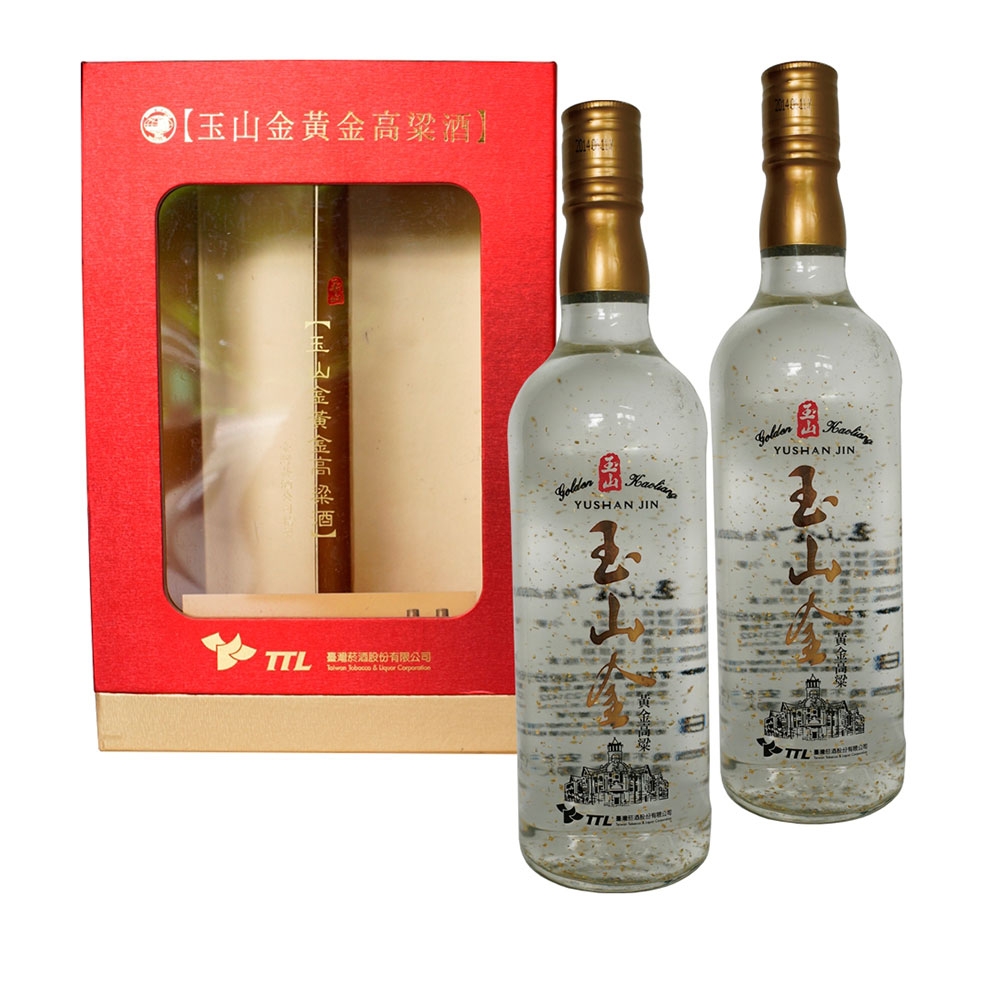 Taiwan Tobacco & Liquor 玉山金黃金高粱酒禮盒0.6L*2