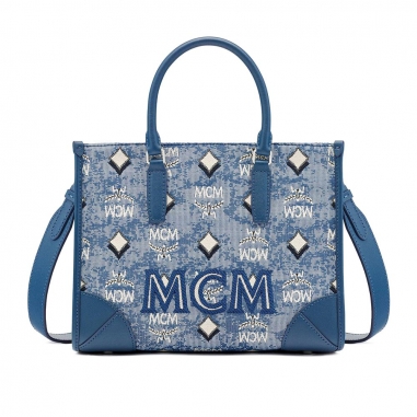 MCMMCM 復古緹花花押字圖案托特包