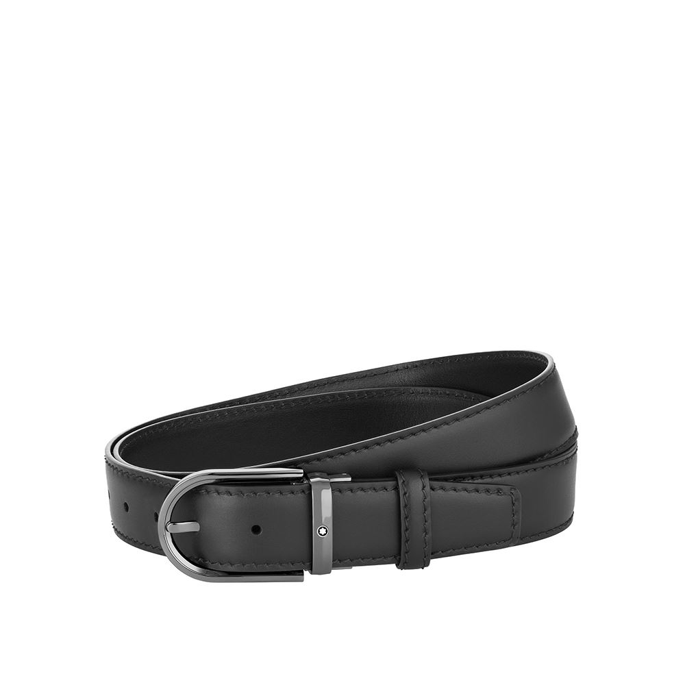 Montblanc 馬蹄形搭扣黑色 35 毫米皮帶