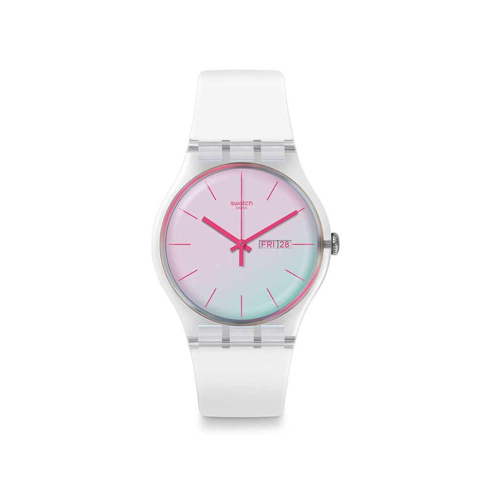 SWATCH NEW GENT Transformation系列手錶 一支獨秀-雪白腕錶