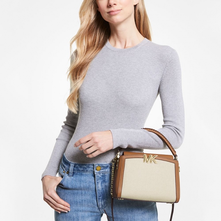 SMALL TH CROSSBODY BAGKARLIE 小號帆布皮革斜背包