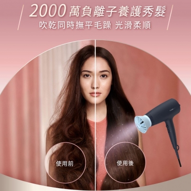Philips BHD360 21Philips 飛利浦|含烘罩負離子溫控護髮吹風機(BHD360 21) 霧柔黑