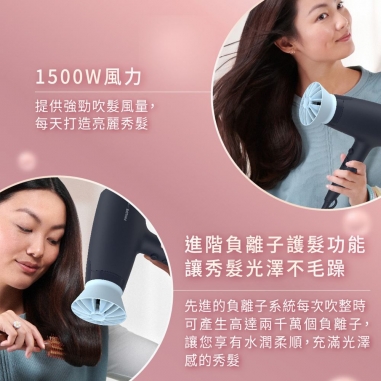 Philips BHD360 21Philips 飛利浦|含烘罩負離子溫控護髮吹風機(BHD360 21) 霧柔黑