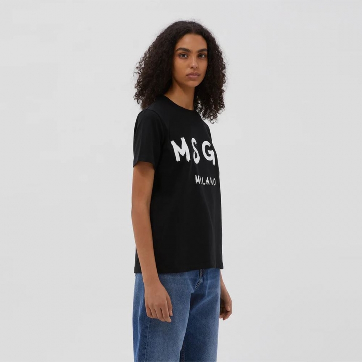 COTTON T-SHIRT IN SOLID COLOUR WITH LOGO經典大LOGO短袖T-SHIRT