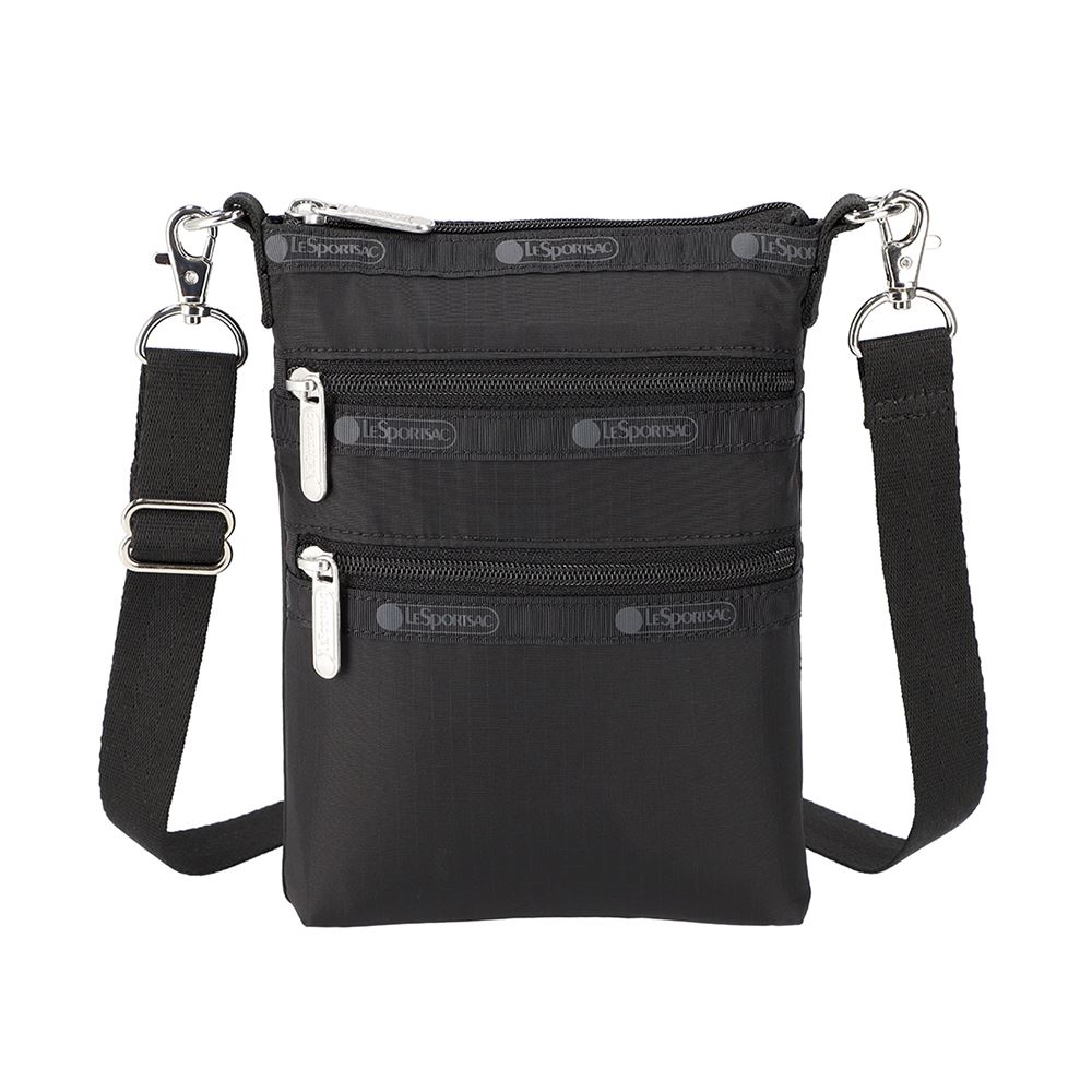 LeSportsac 三層拉鏈斜背包 - 永恆黑