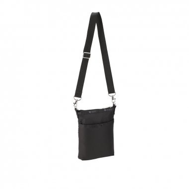 3 ZIP CROSSBODY - RECYCLED BLACK三層拉鏈斜背包 - 永恆黑