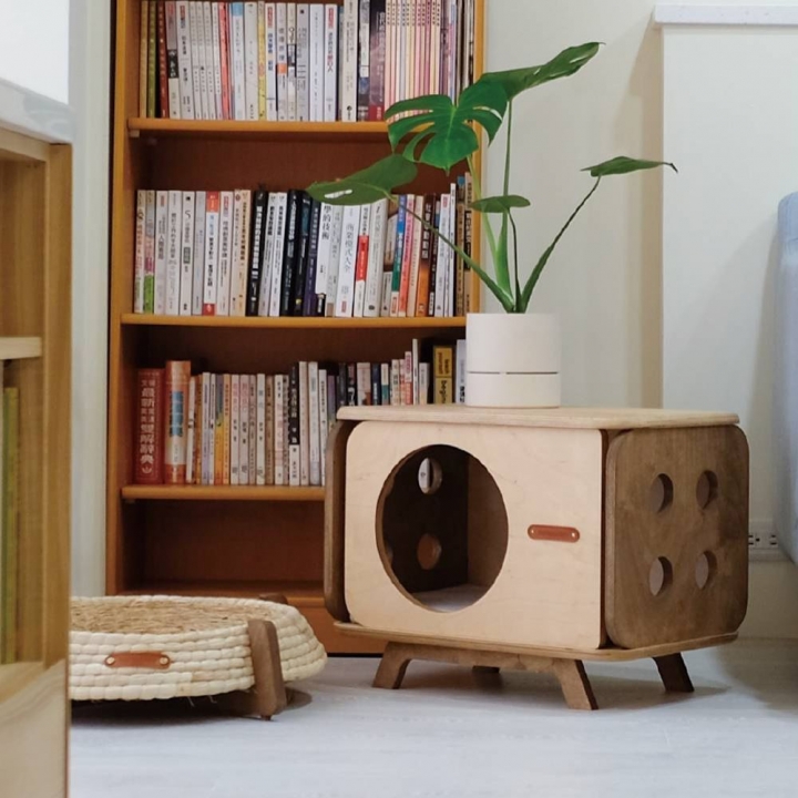 Behoomie 桃木色原木寵物窩/邊桌/廠商直寄