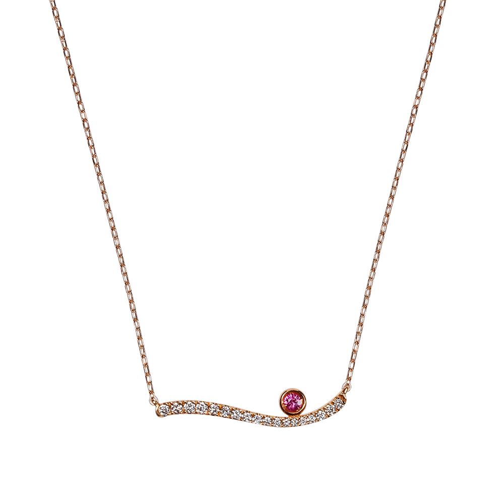 Ever Rich Jewelry Le petit design粉紅剛玉鑽石項鍊