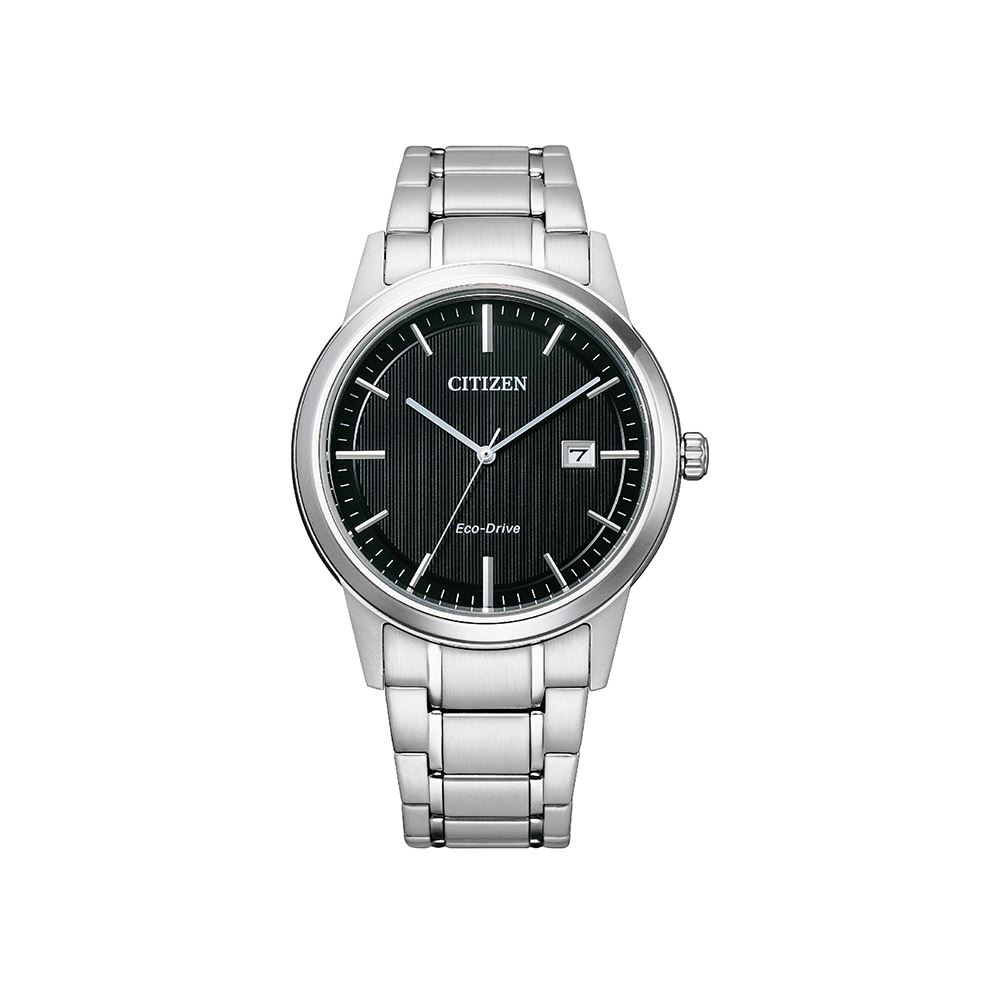 Citizen PAIR墨黑光動能大三針鋼帶錶