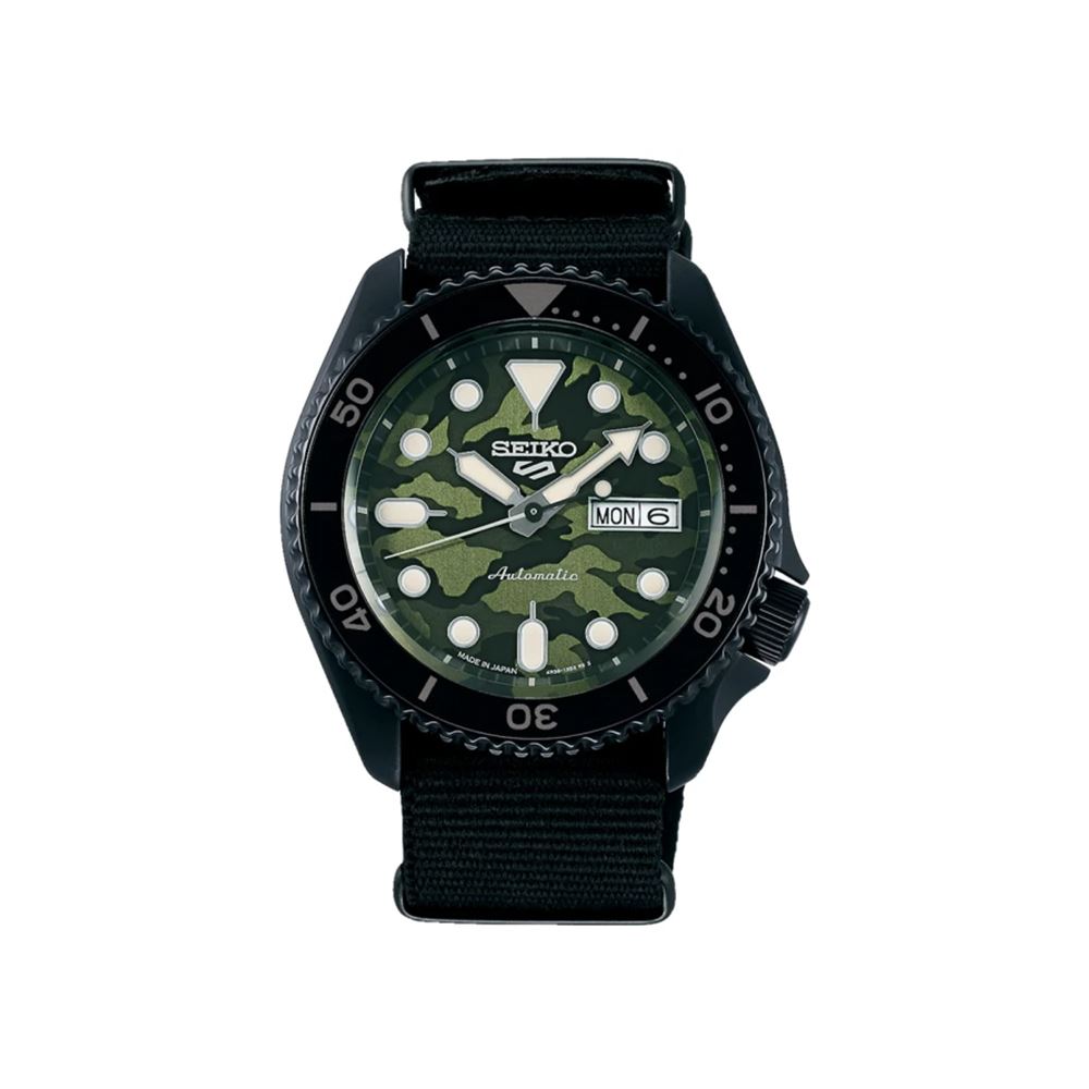 SEIKO 5 Sports系列 時尚迷彩機械腕錶