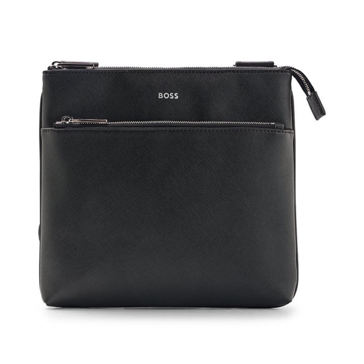 BOSS STRUCTURED ENVELOPE BAG WITH LOGO LETTERINGBOSS ZAIR 信封扁包