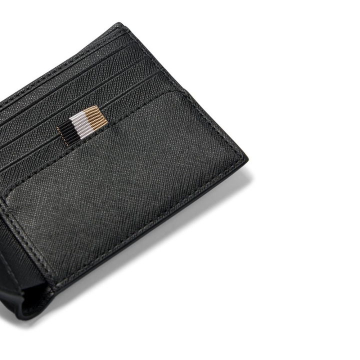 BOSS STRUCTURED BILLFOLD WALLET WITH LOGO LETTERINGBOSS ZAIR 8卡雙折皮夾