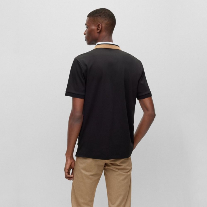 BOSS REGULAR-FIT POLO SHIRT WITH COLOUR-BLOCKED COLLARBOSS 拼色領口 LOGO POLO衫