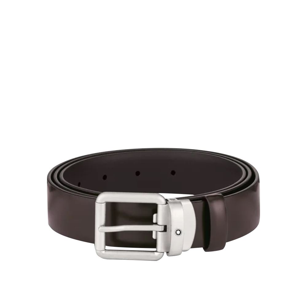 Montblanc 棕色深色30毫米皮帶