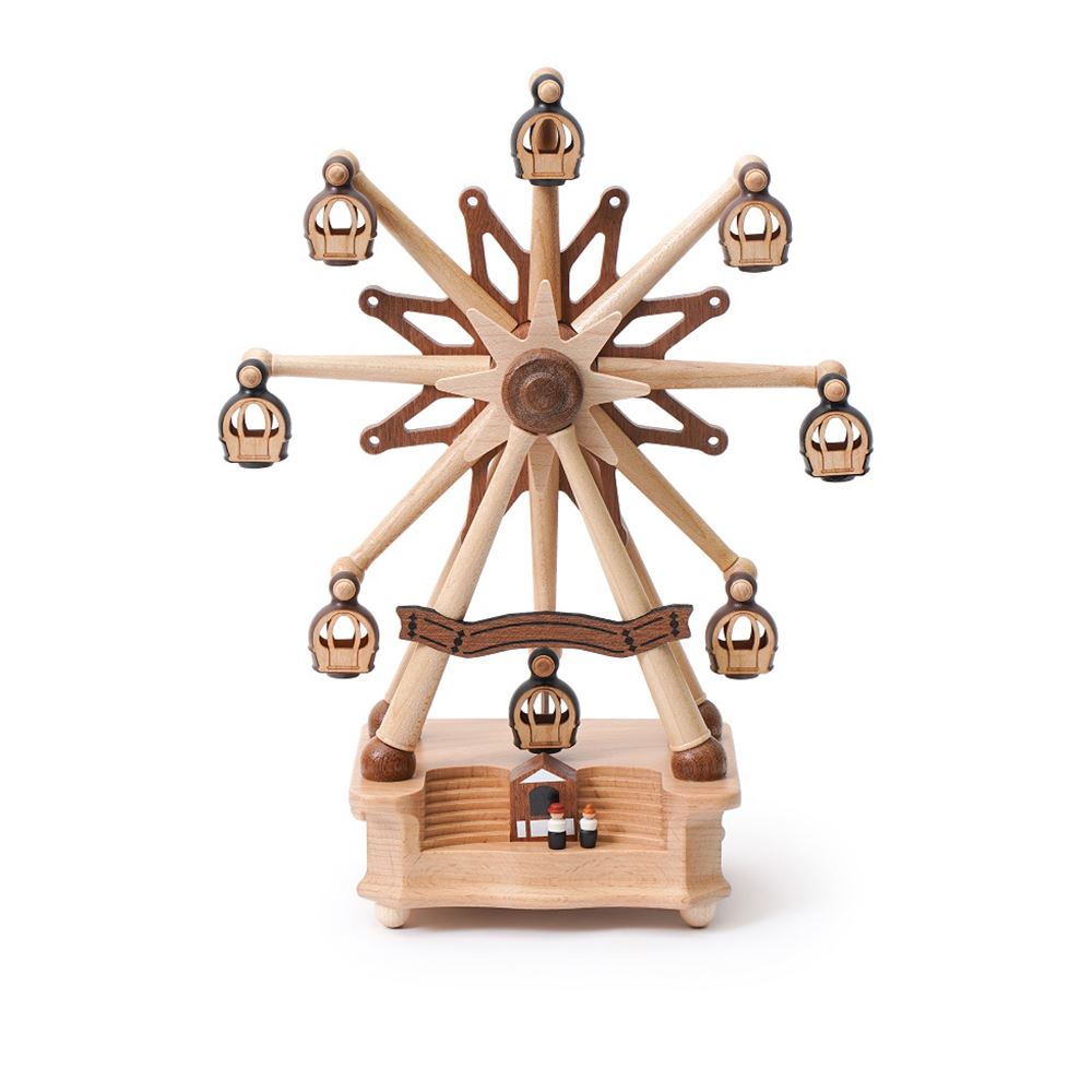 Jean Cultural 知音文創｜8車廂摩天輪木製旋轉盤音樂鈴