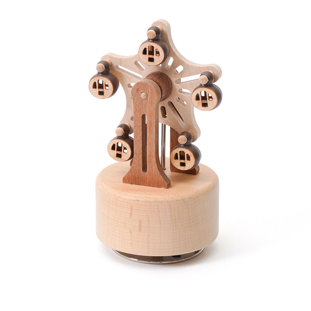 Jean Cultural 知音文創｜5車廂摩天輪木製旋轉盤音樂鈴