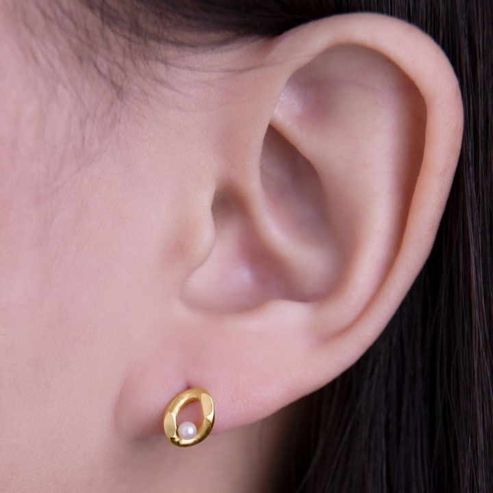 Pearl Chain Golden EarringNOTE鎖鏈珍珠金耳環