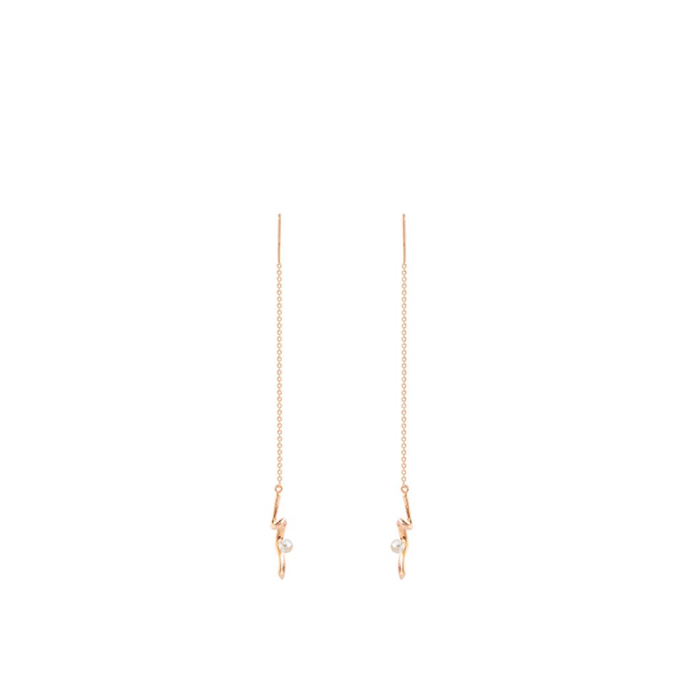 OLIVIA YAO SNAPDRAGON金魚草玫瑰金線型耳鍊