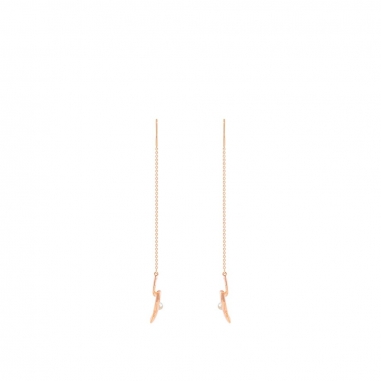 New Snapdragon Flower Rose Golden EarringSNAPDRAGON金魚草玫瑰金線型耳鍊