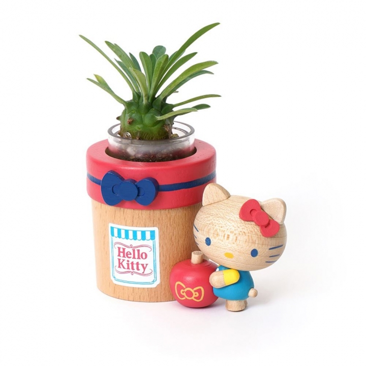  木製盆器-Hello Kitty蘋果S