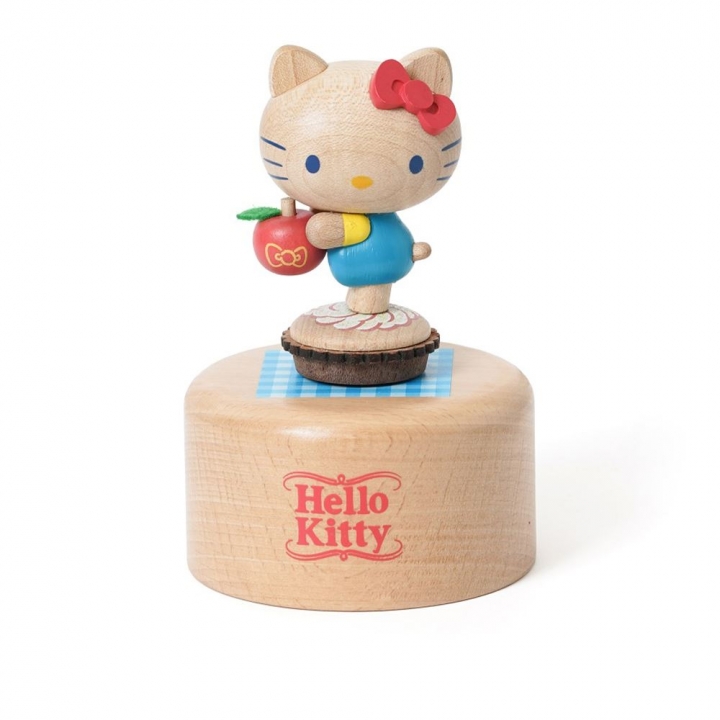  知音文創｜上旋發條音樂鈴-Hello Kitty蘋果