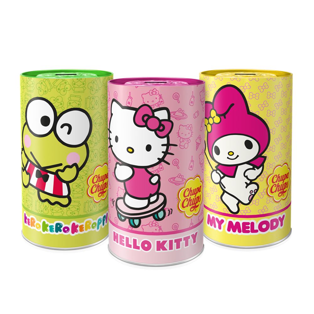 Chupa Chups SANRIO 三麗鷗 KITTY好朋友 罐裝棒棒糖 (鐵罐花色隨機)