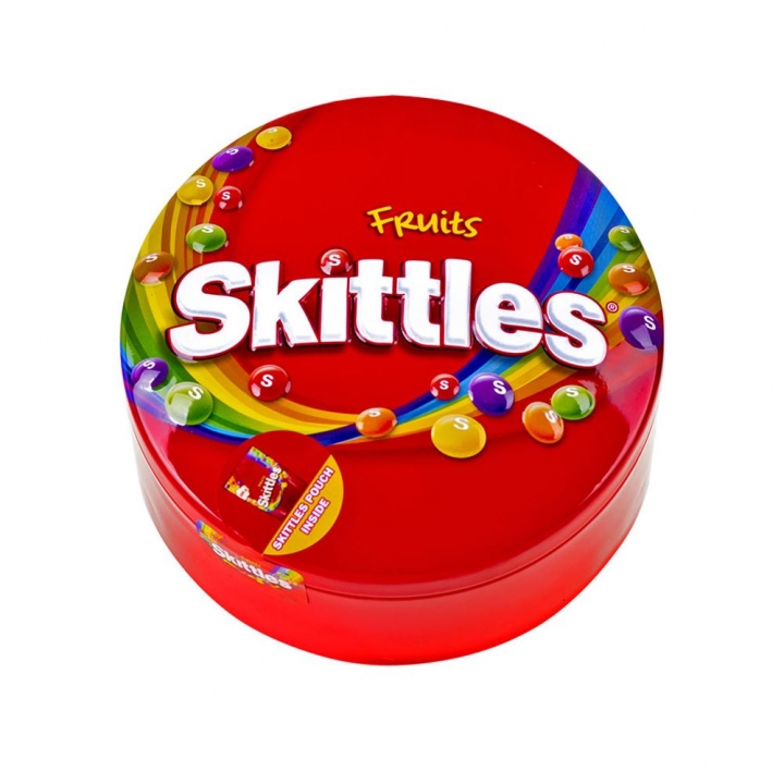 MM-SKITTLES TINMars瑪氏 水果彩虹糖鐵盒