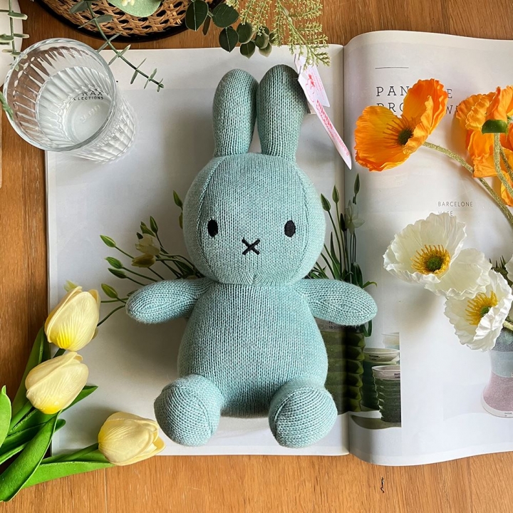  荷蘭 BON TON TOYS｜Miffy米菲兔有機棉填充玩偶-青瓷藍 23cm