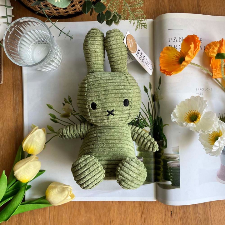 Miffy Sitting Corduroy Olive Green-23cm-9