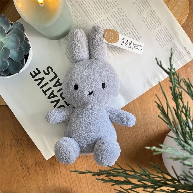 Miffy Sitting Terry Light Grey-23cm-9BON TON TOYS|Miffy米菲兔填充玩偶-淺灰 23cm