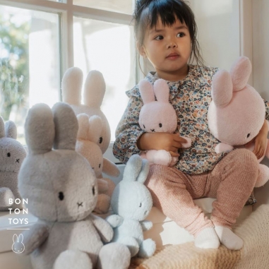 Miffy Sitting Terry Light Grey-23cm-9BON TON TOYS|Miffy米菲兔填充玩偶-淺灰 23cm