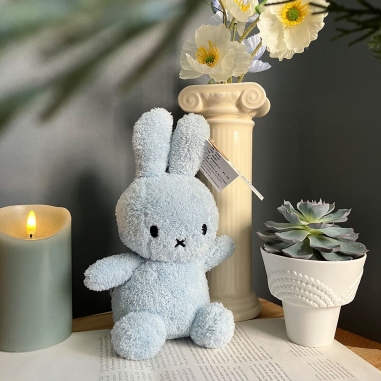 Miffy Sitting Terry Light Blue-23cm-9 BON TON TOYS|Miffy米菲兔填充玩偶-淺藍 23CM